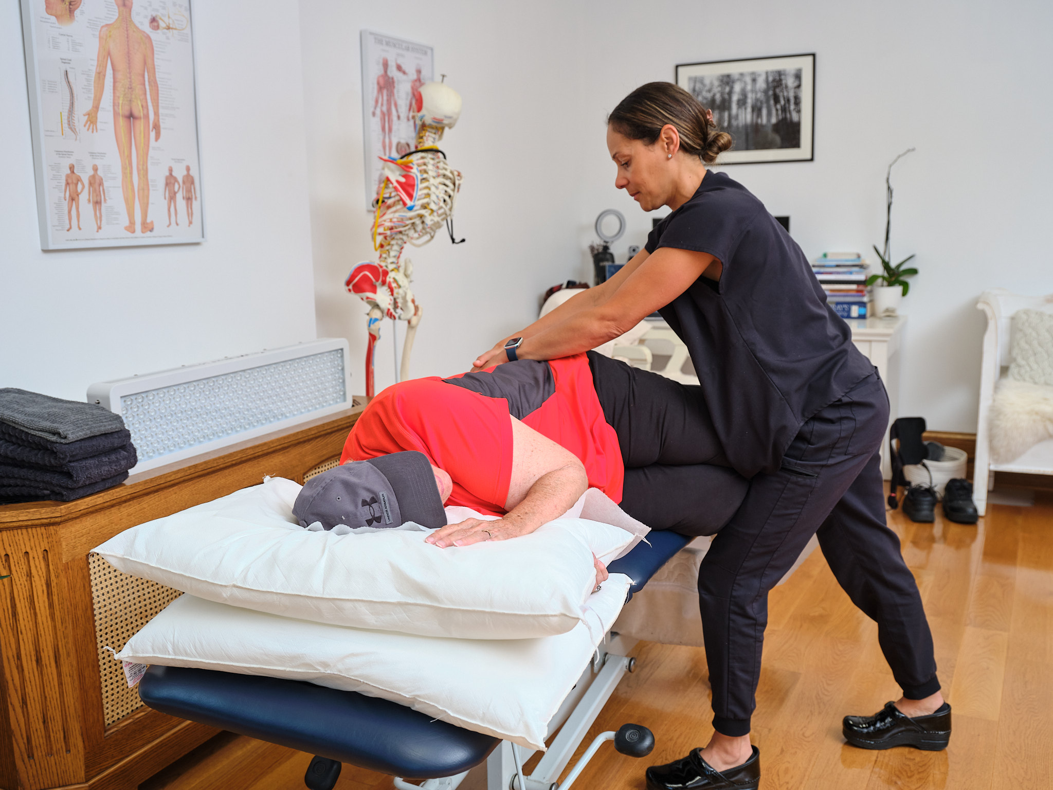 Alexandra working with an osteopath patient in East Grand Rapids